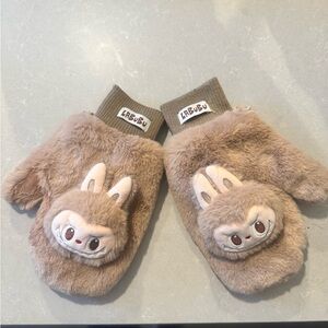 Cute Brown Animal Design Mittens